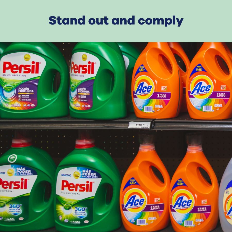 Labels for household cleaning products