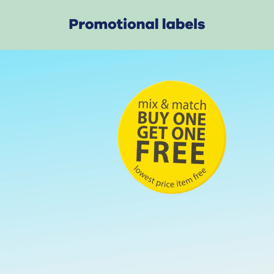 Promotion labels for household chemical products