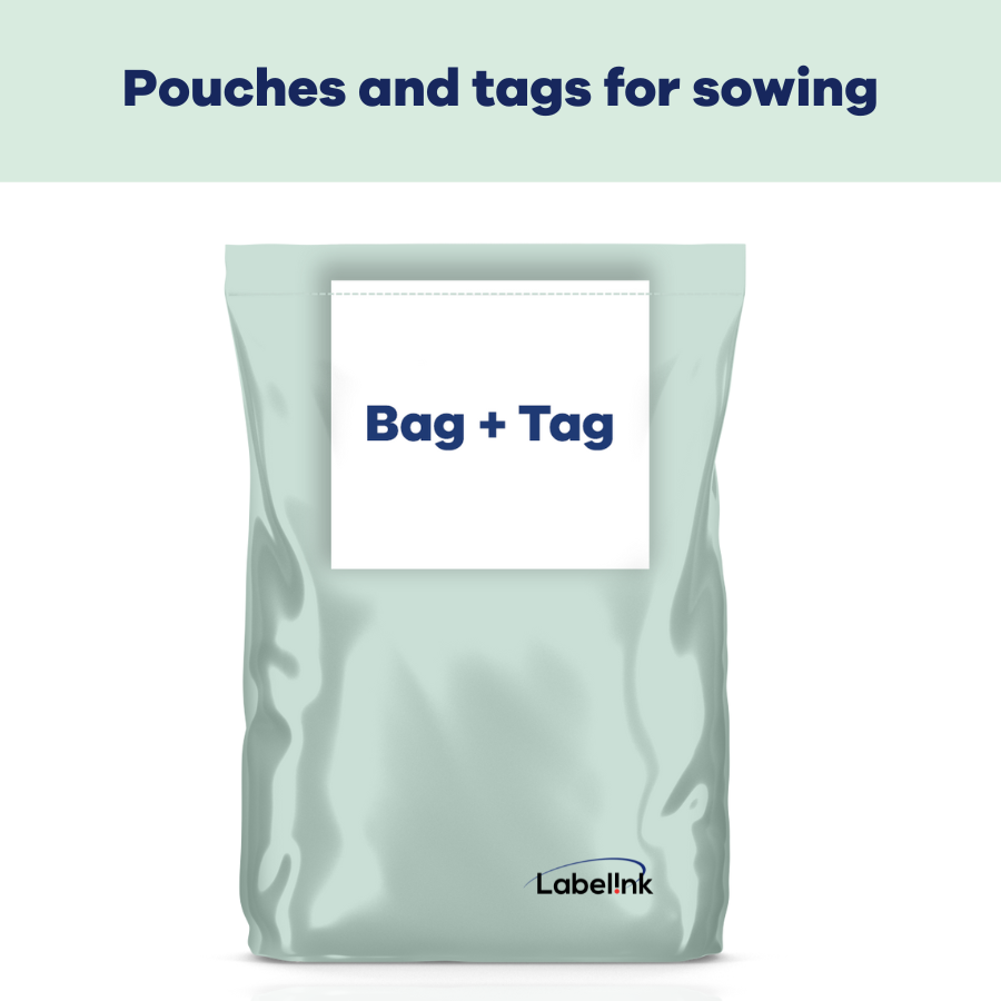 Agrochemical tags for sowing on pouches