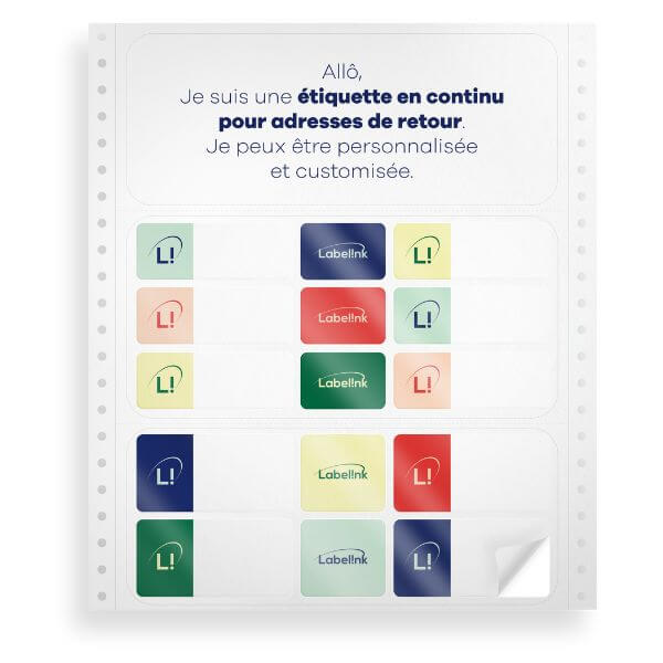 Étiquette en continu pour adresses de retour