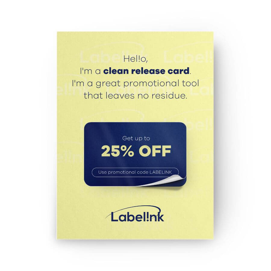 Hello, I'm a clean release card, a great promotional tool