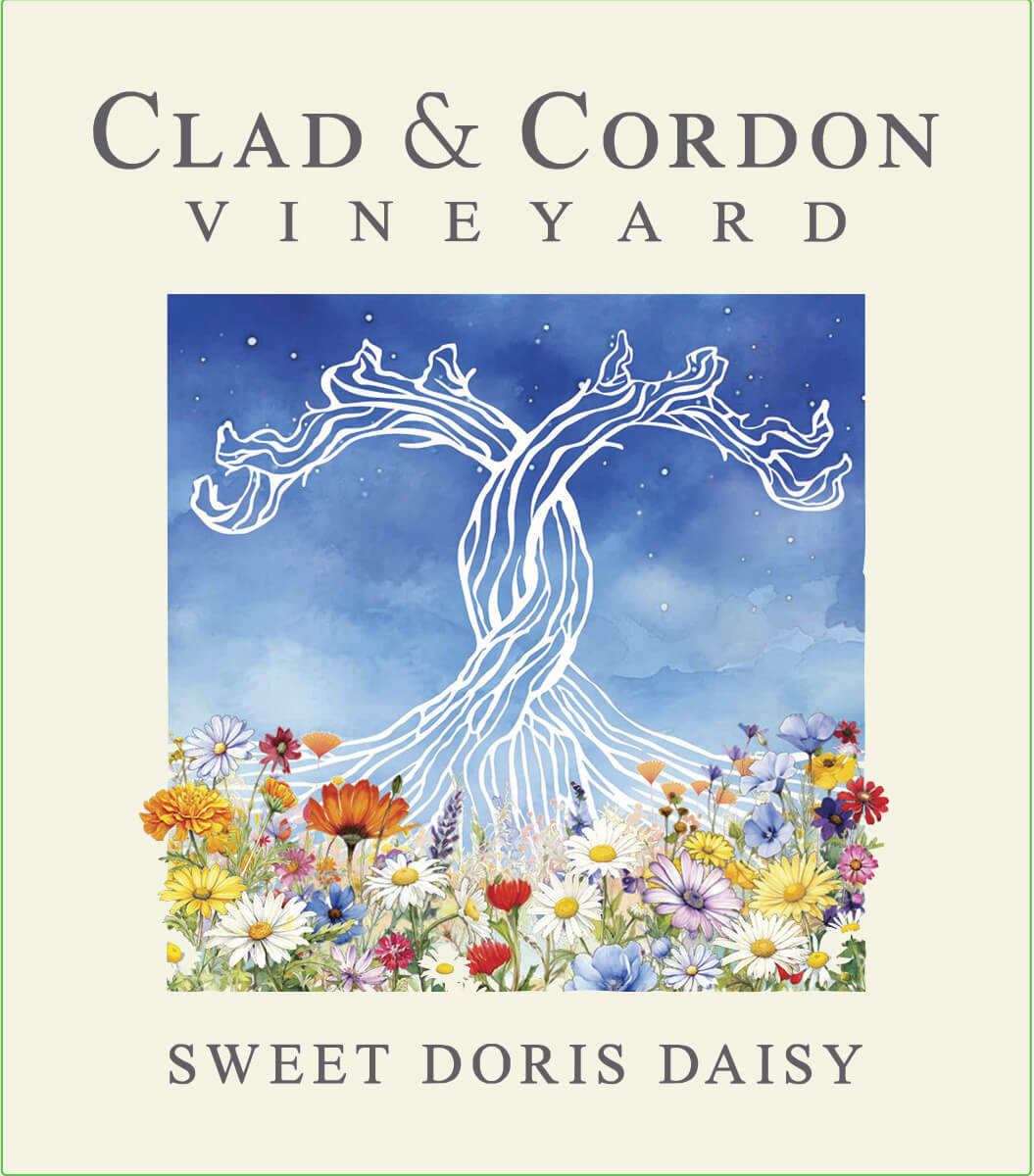 Étiquette de la bouteille de vin Sweet Doris Daisy