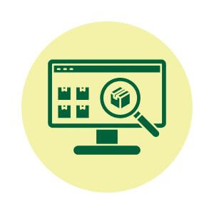 desktop monitor with magnifier over a shape