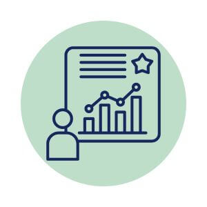 stick figure with upward trending graph