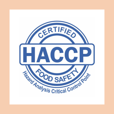 Haccp 400 x 400 BRCGS blue logo with tan border