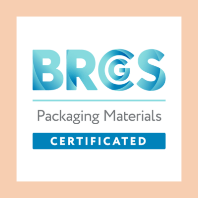 BRCGS 400 x 400 BRCGS blue logo with tan border