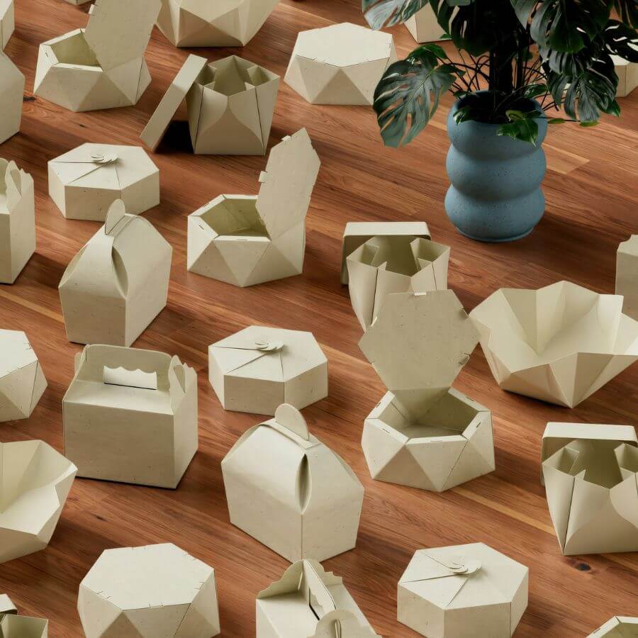 Production en blanc de boites pliantes en carton