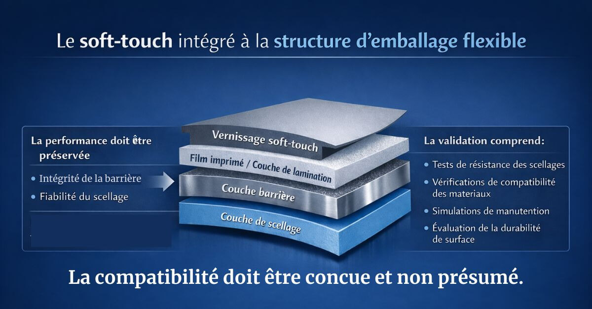 Soft touch graphic showing film layers