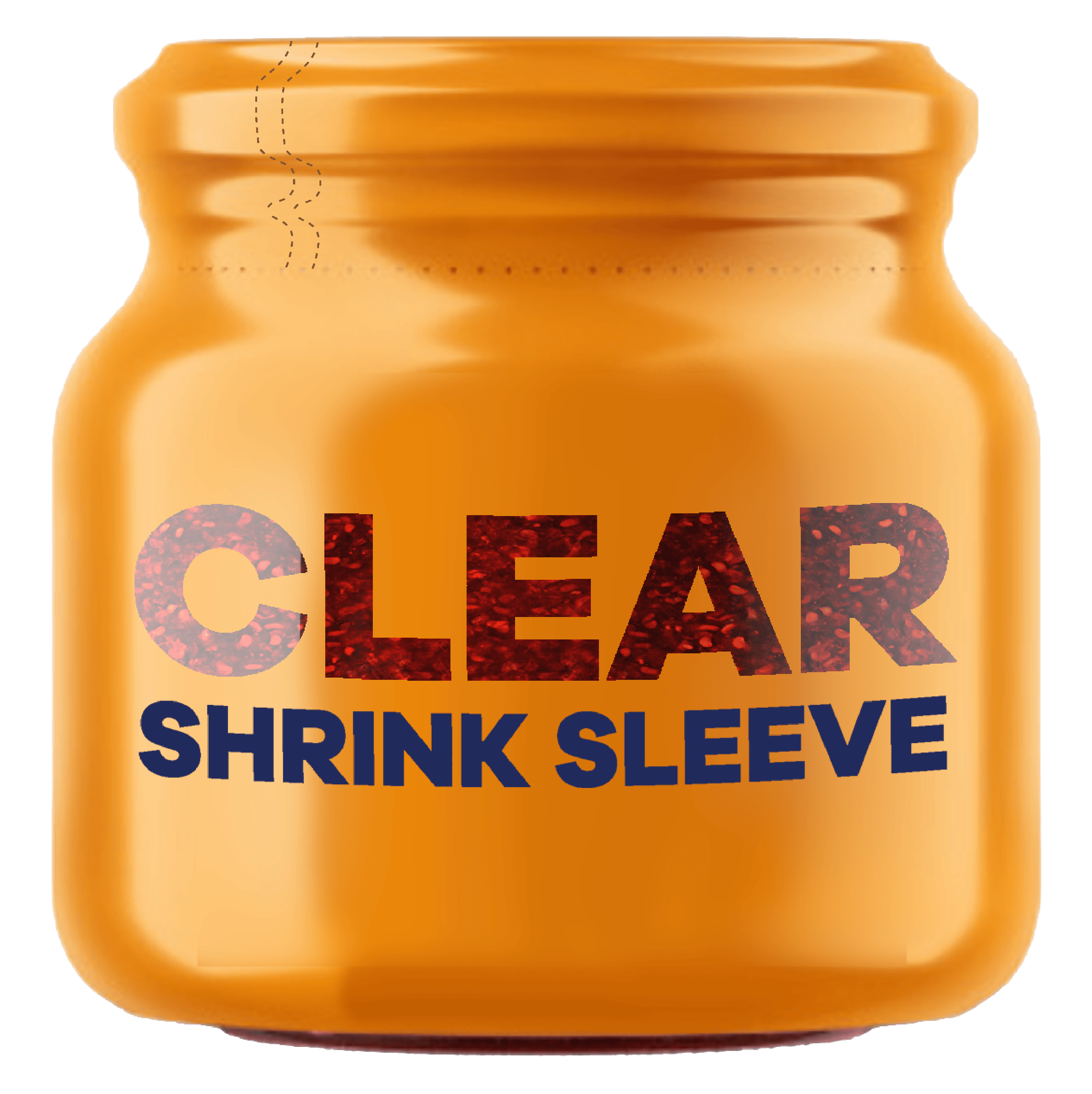 orange-shrink-sleeve-jar-label-with knock out lettering