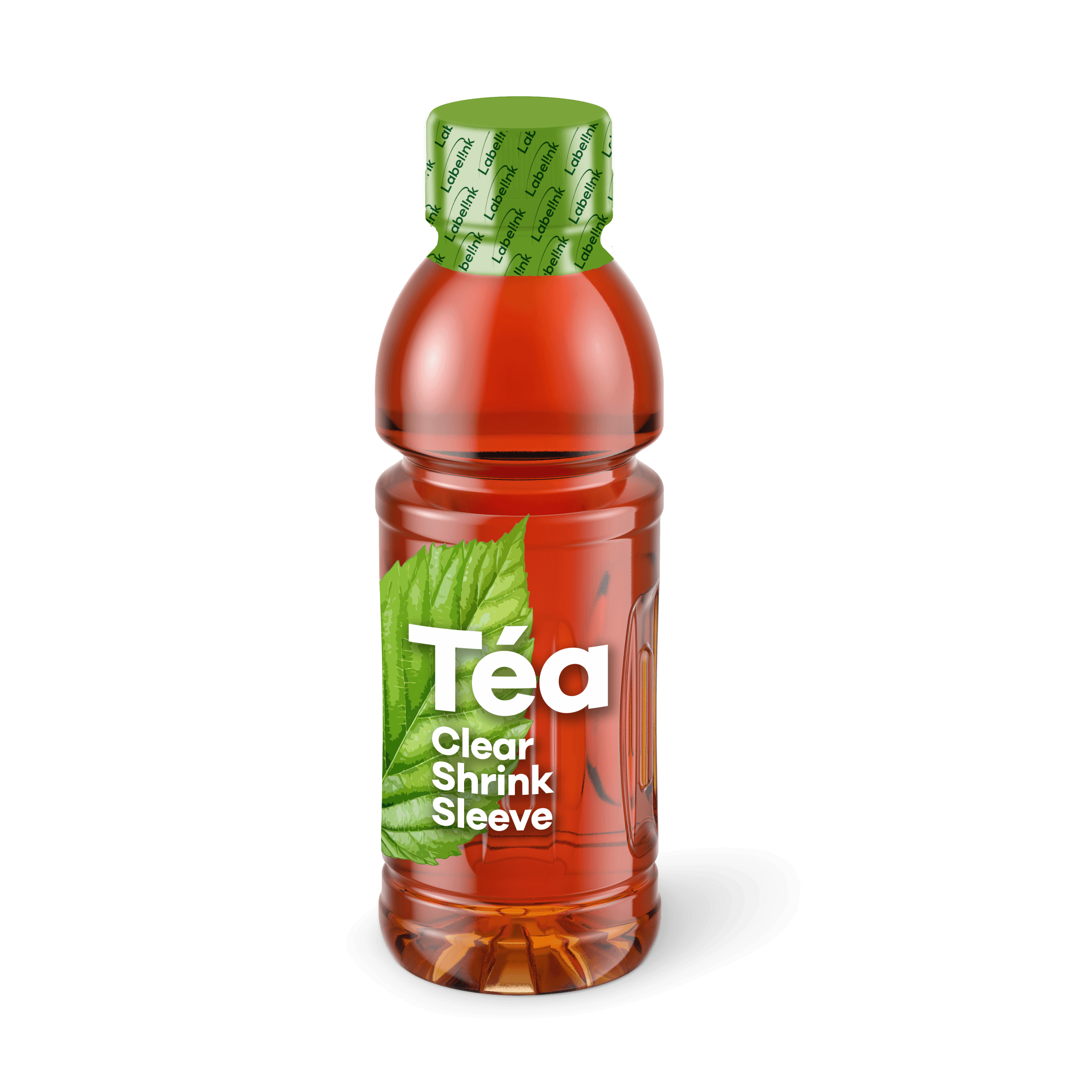 clear-tea-bottle with-green-leaf-graphic-and-tamper-seal