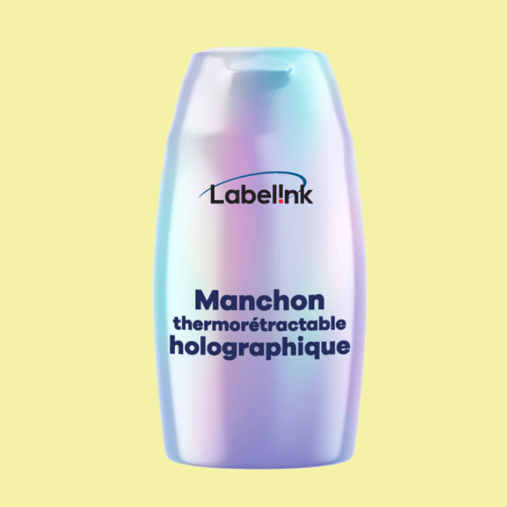 Manchon thermorétractable holographique avec fini nacré