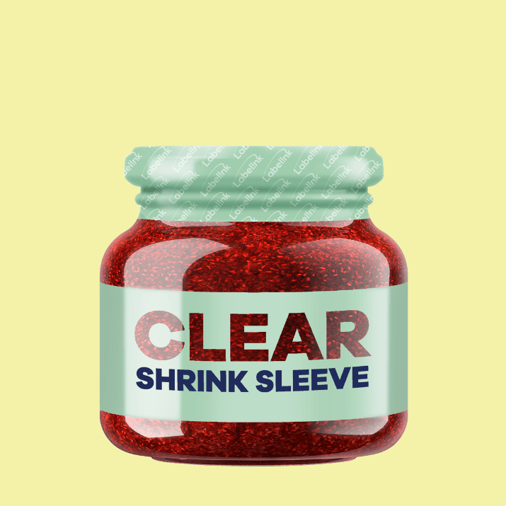 clear shrink sleeve with windows to see product inside