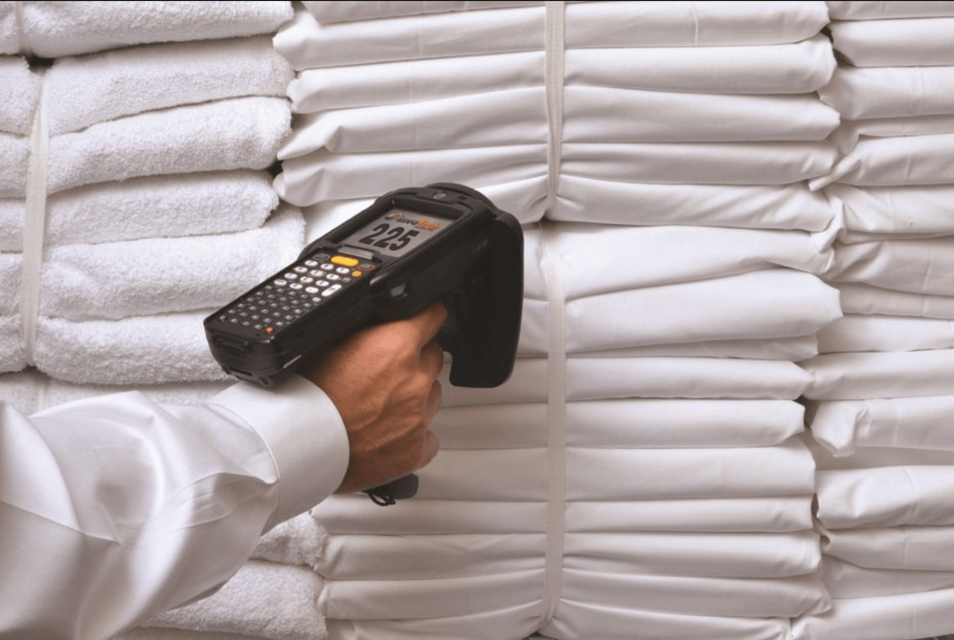stack-of-towels-with-RFID-scanner